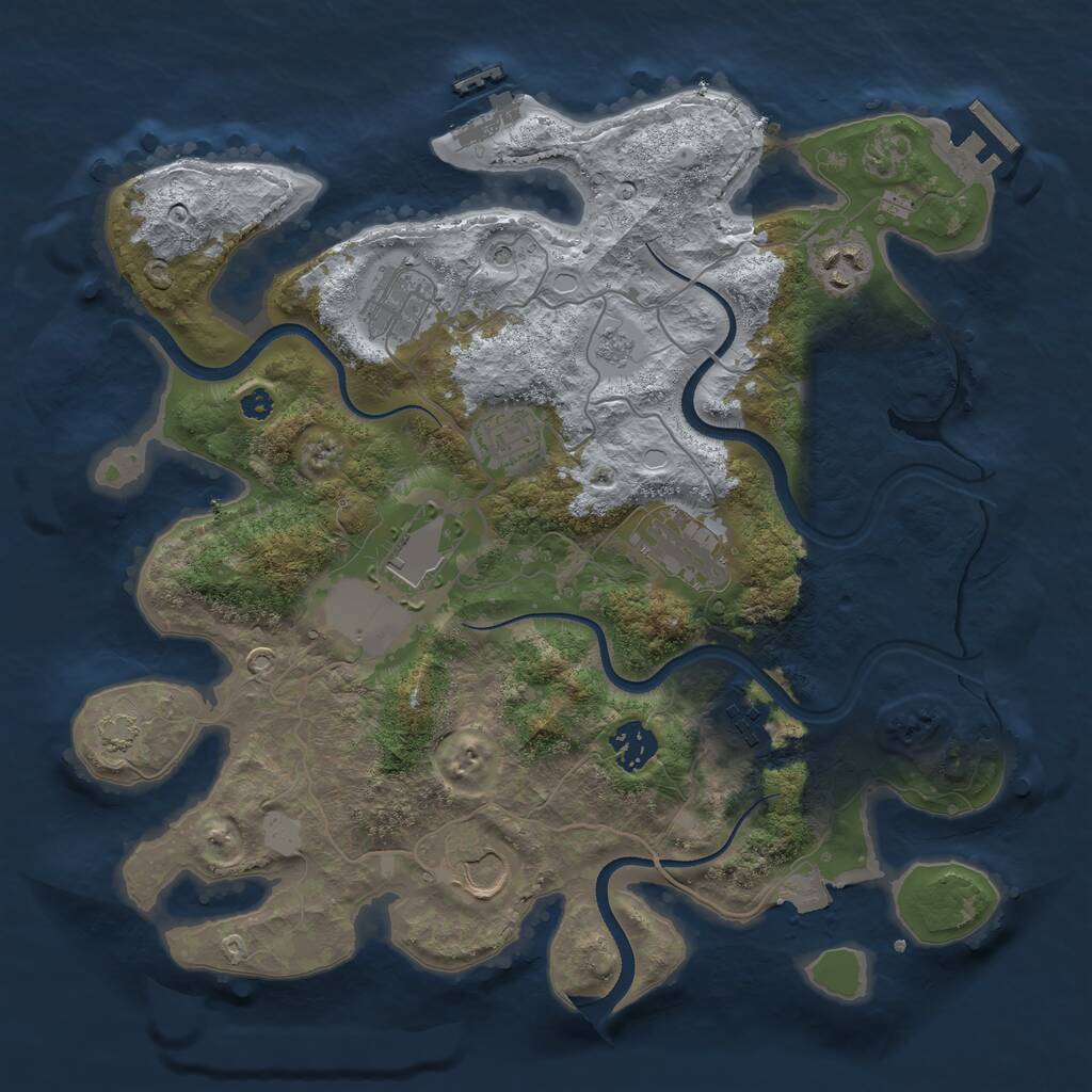 Rust Map: Procedural Map, Size: 3500, Seed: 62686484, 14 Monuments