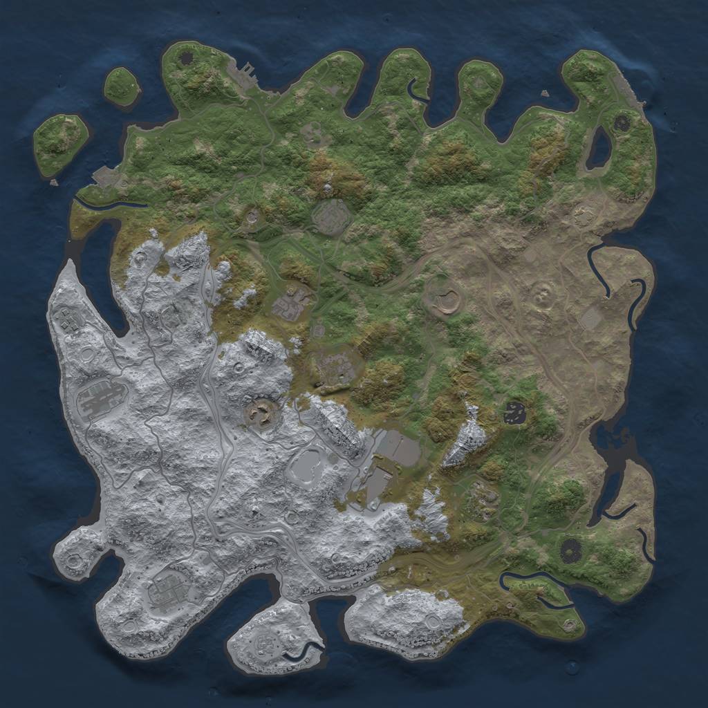 Rust Map: Procedural Map, Size: 4500, Seed: 1983381129, 19 Monuments