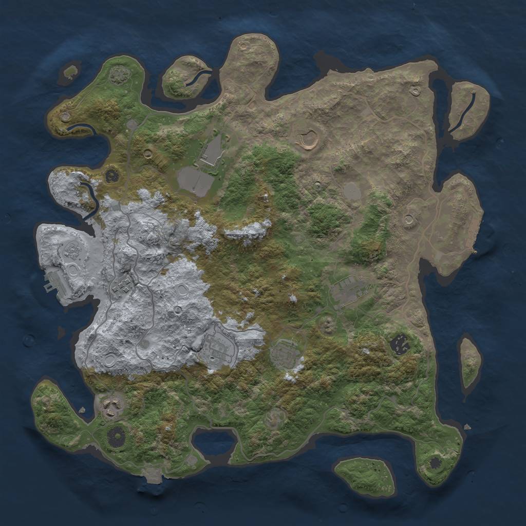 Rust Map: Procedural Map, Size: 4000, Seed: 962345090, 16 Monuments