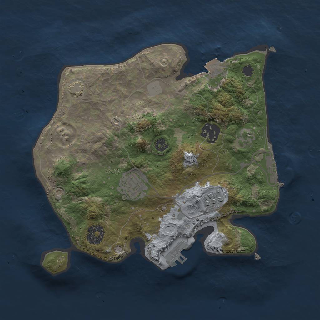 Rust Map: Procedural Map, Size: 2500, Seed: 415491679, 9 Monuments