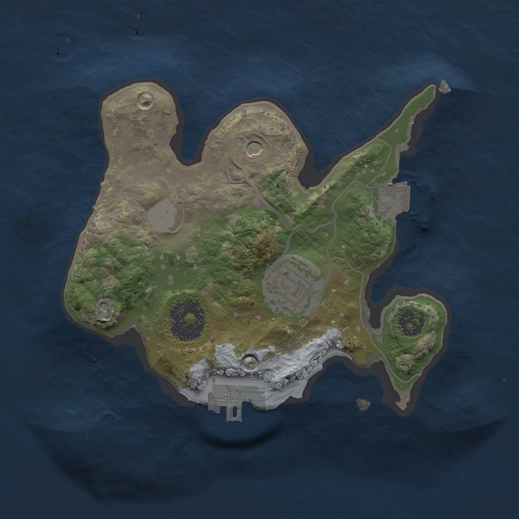 Rust Map: Procedural Map, Size: 2000, Seed: 1606049107, 6 Monuments