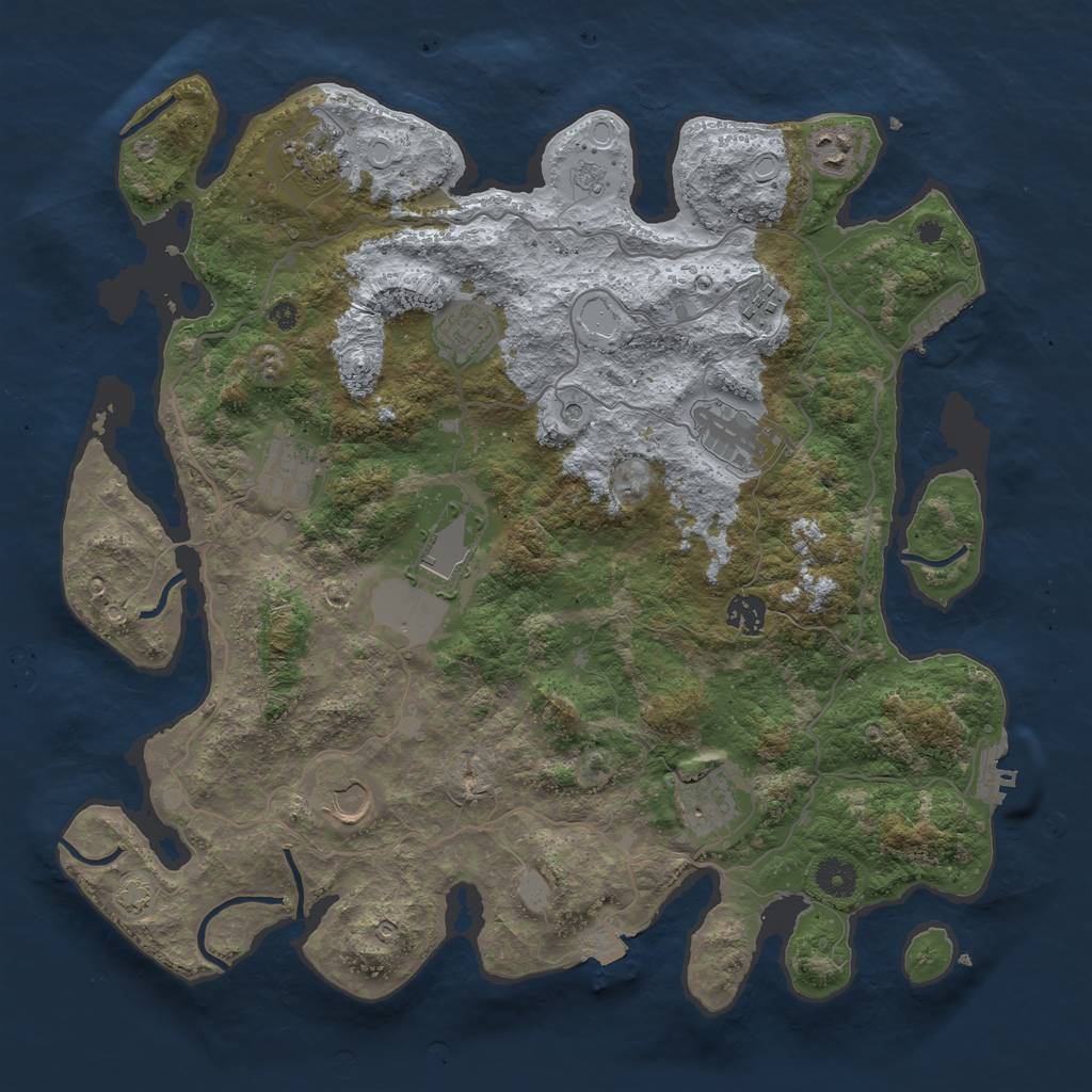 Rust Map: Procedural Map, Size: 4000, Seed: 263, 18 Monuments