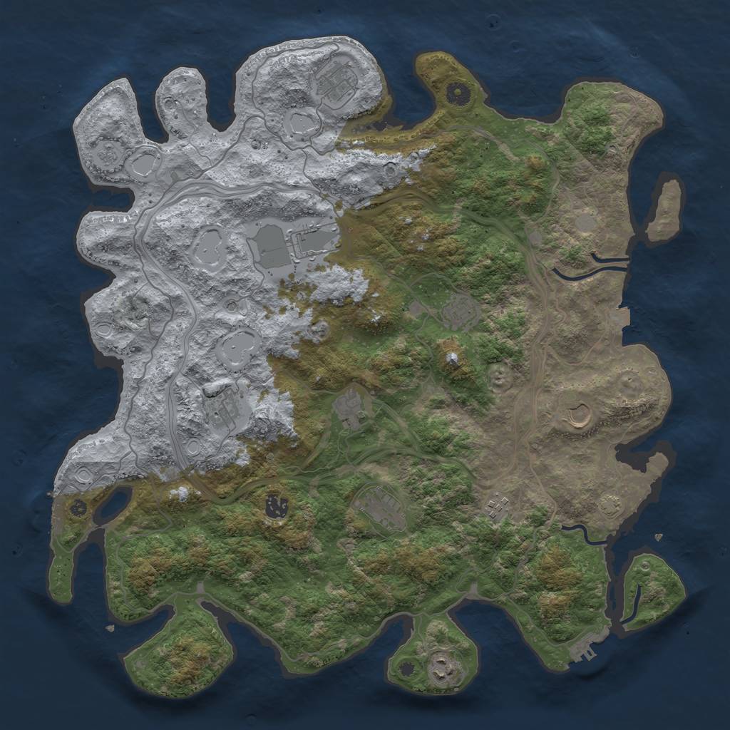 Rust Map: Procedural Map, Size: 4500, Seed: 37137306, 18 Monuments