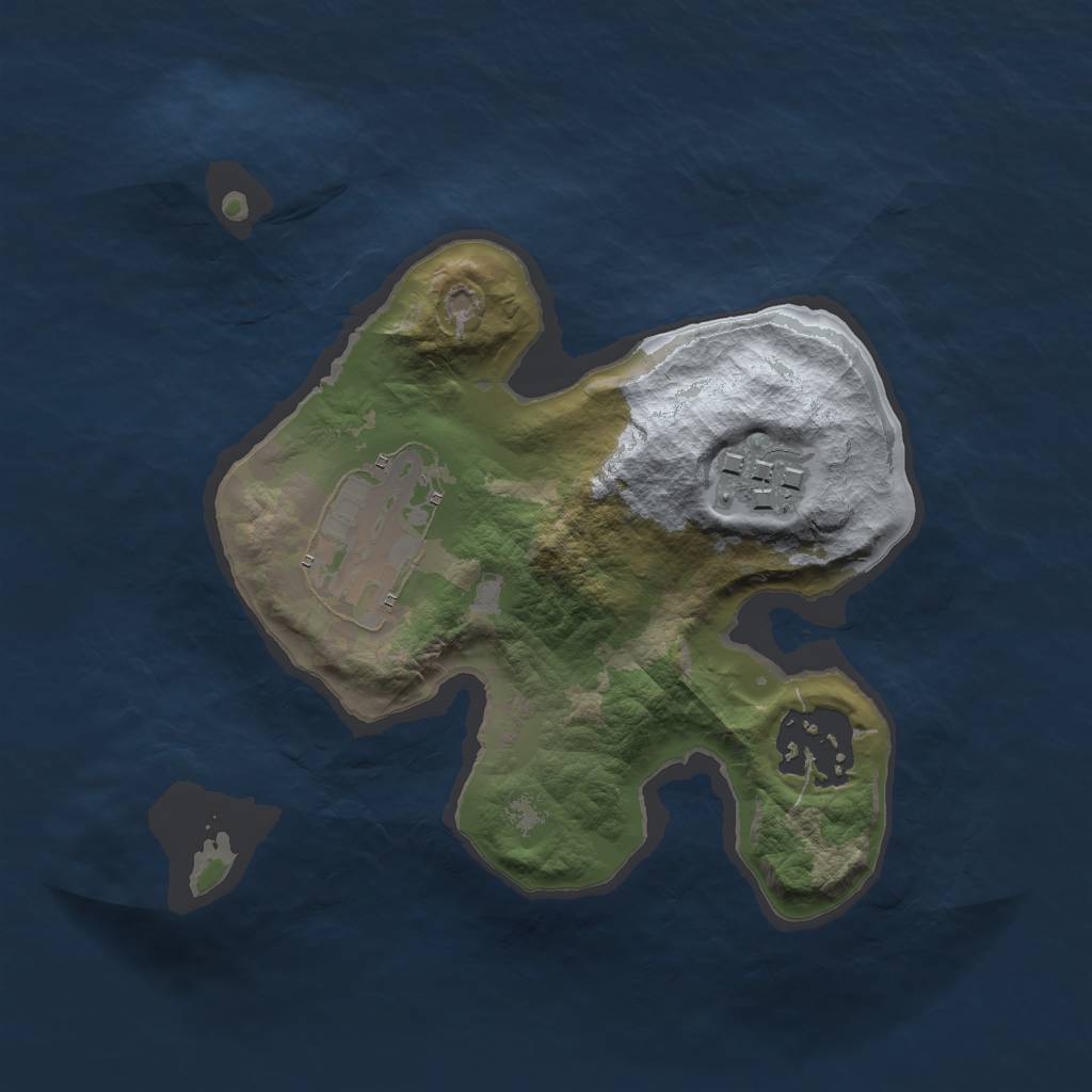 Rust Map: Barren, Size: 2000, Seed: 1734249667, 5 Monuments