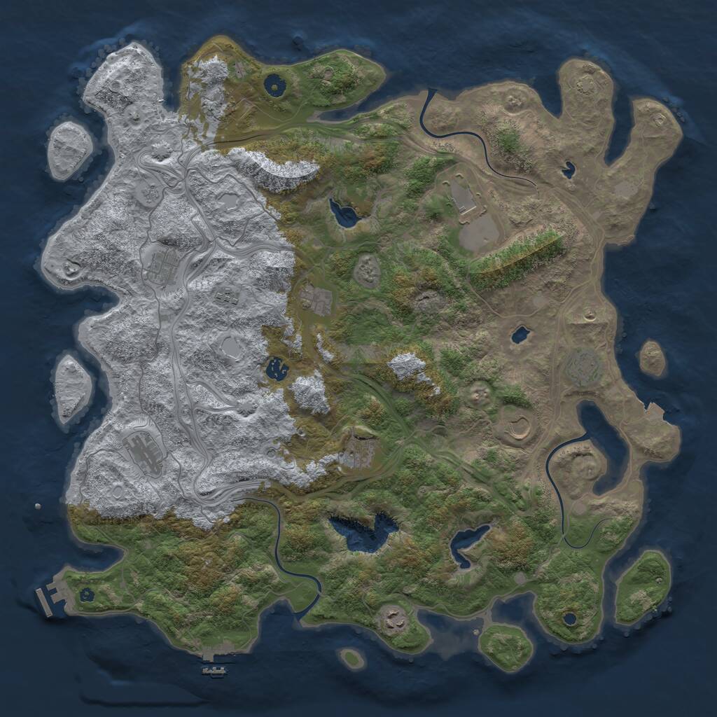 Rust Map: Procedural Map, Size: 4850, Seed: 200000555, 17 Monuments