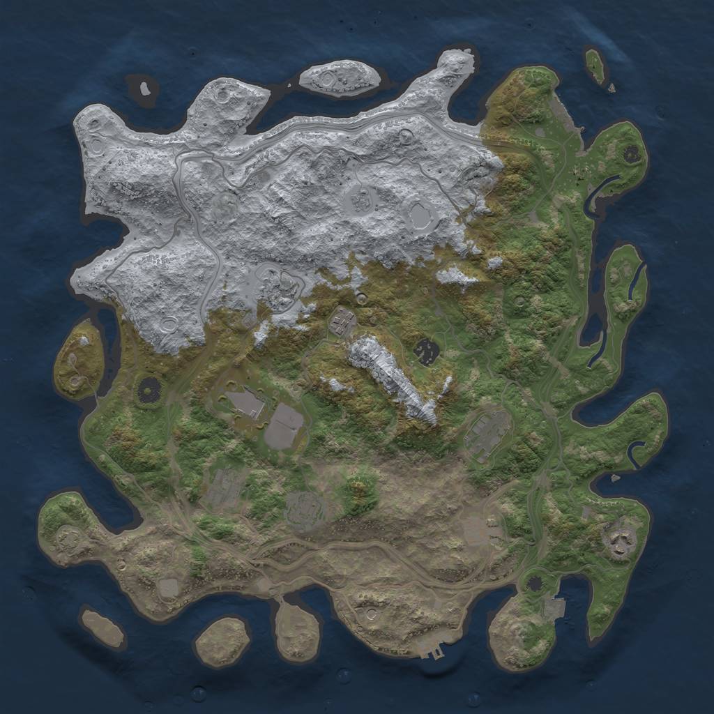 Rust Map: Procedural Map, Size: 4250, Seed: 1038007500, 17 Monuments