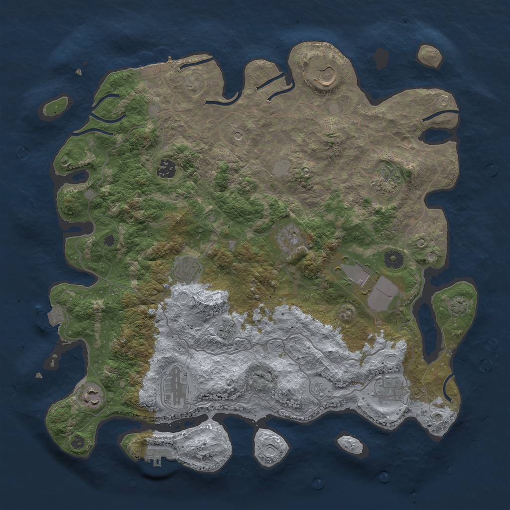 Rust Map: Procedural Map, Size: 4000, Seed: 2987064, 18 Monuments