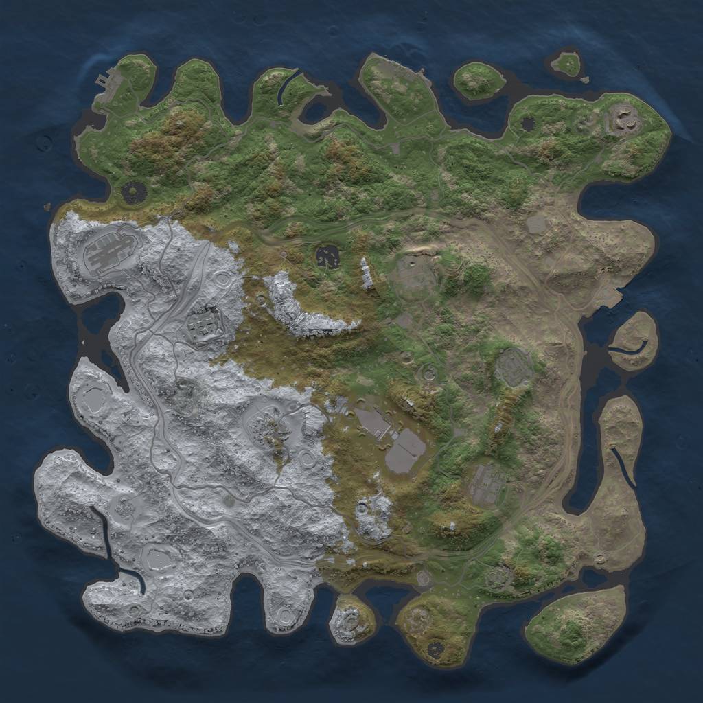 Rust Map: Procedural Map, Size: 4250, Seed: 1754615889, 17 Monuments