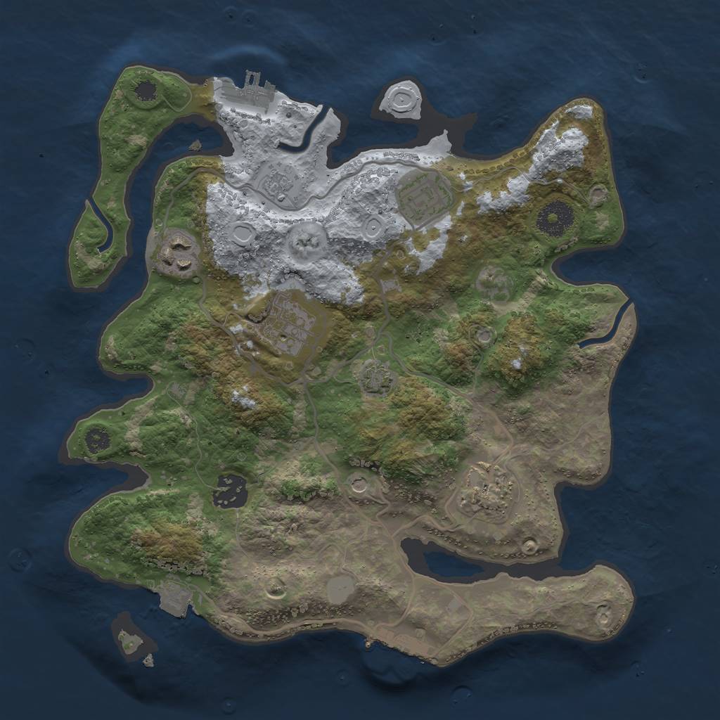 Rust Map: Procedural Map, Size: 3000, Seed: 337270186, 13 Monuments