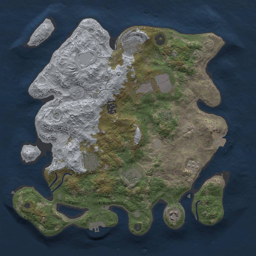 Rust Map: Procedural Map, Size: 3500, Seed: 1029862021, 14 Monuments