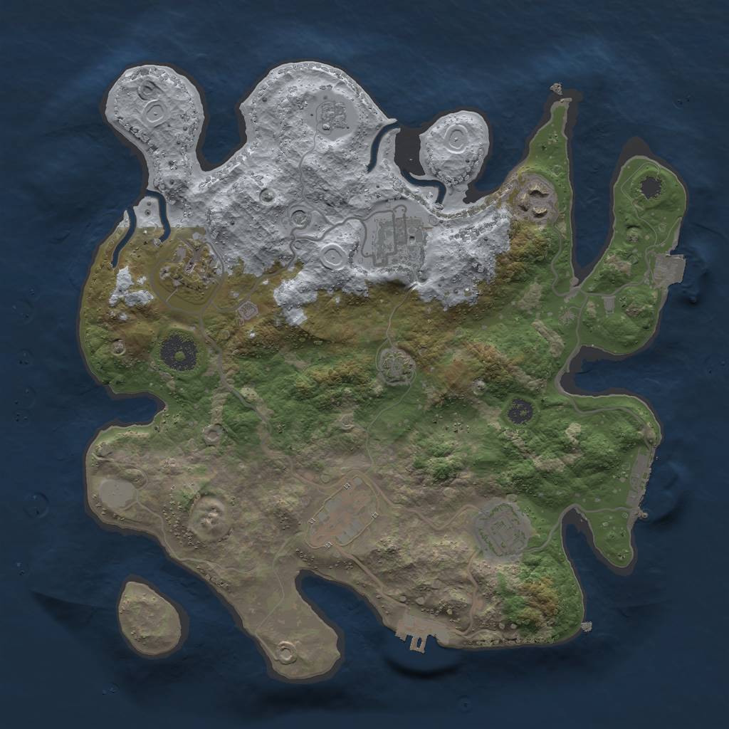 Rust Map: Procedural Map, Size: 3000, Seed: 36193, 13 Monuments
