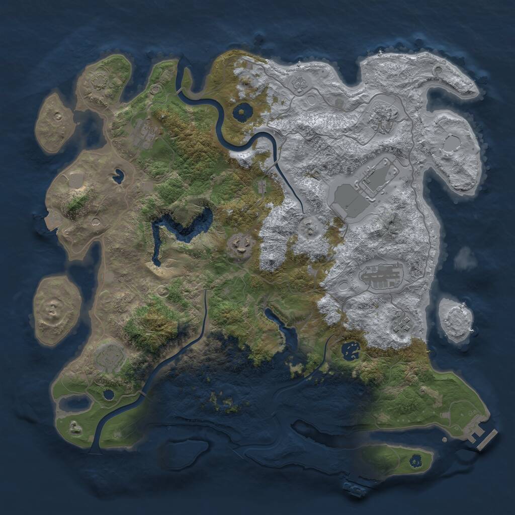 Rust Map: Procedural Map, Size: 4000, Seed: 997770636, 14 Monuments