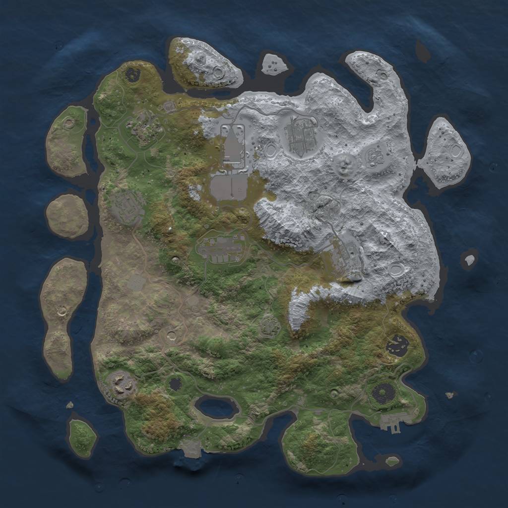 Rust Map: Procedural Map, Size: 3500, Seed: 183133268, 15 Monuments