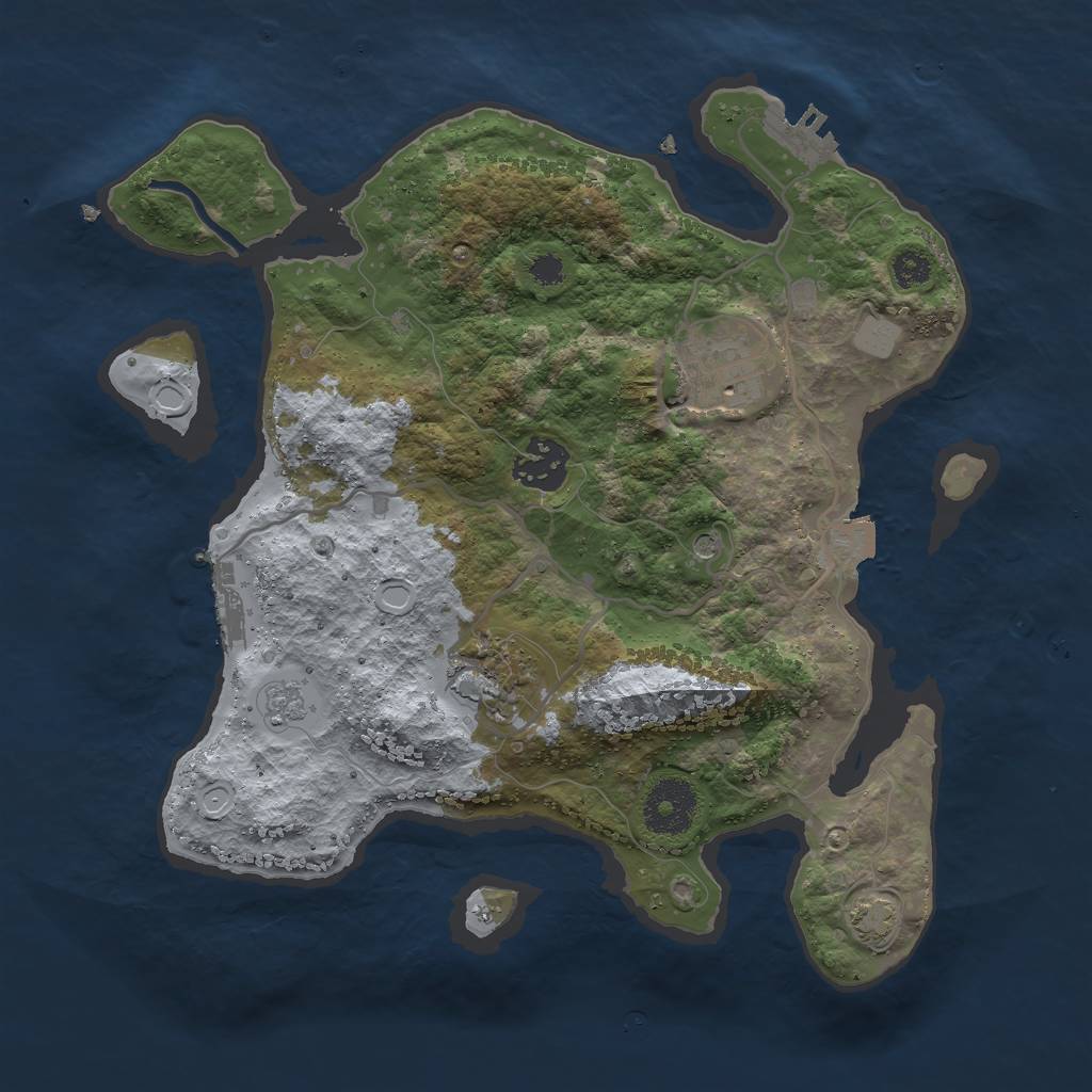 Rust Map: Procedural Map, Size: 3000, Seed: 836492201, 11 Monuments