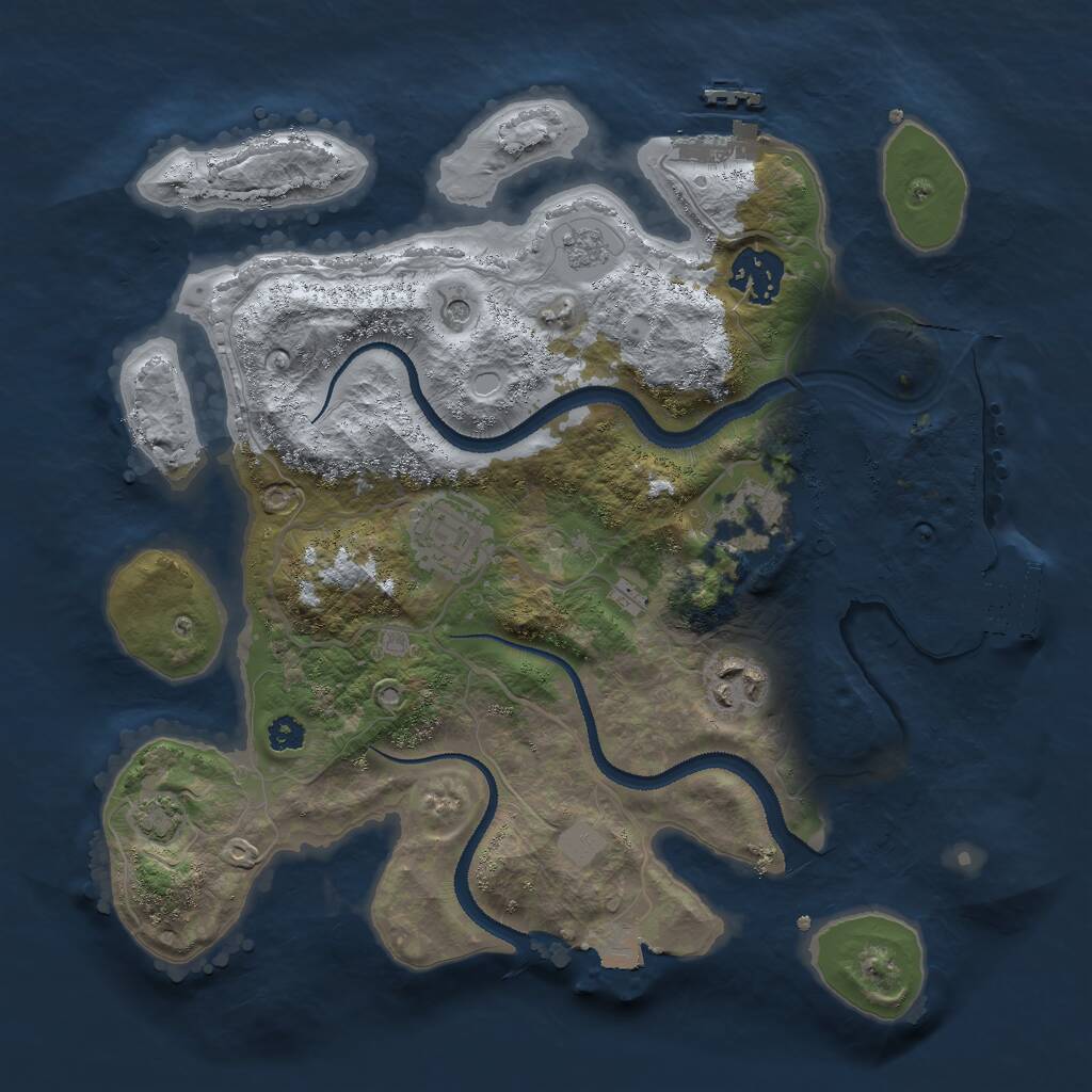 Rust Map: Procedural Map, Size: 3000, Seed: 1176150, 10 Monuments