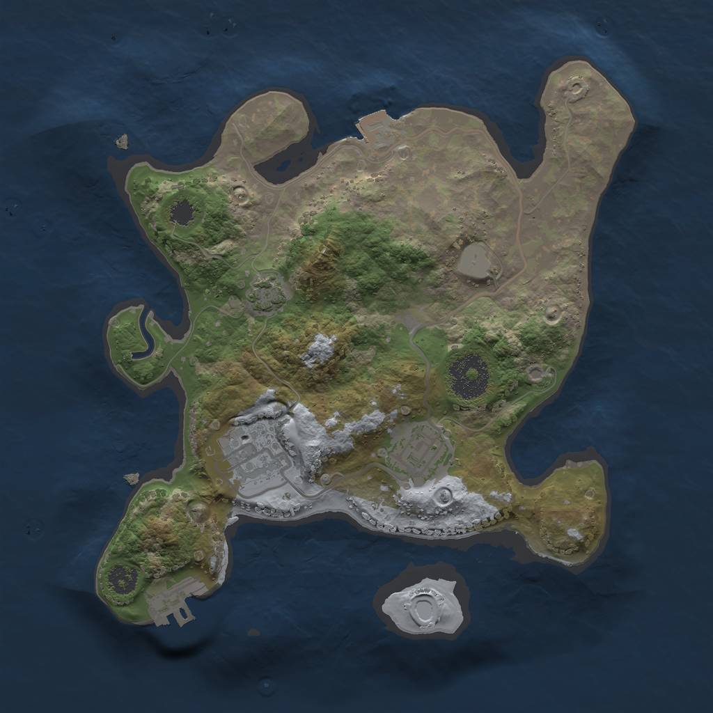 Rust Map: Procedural Map, Size: 2500, Seed: 2118768935, 7 Monuments