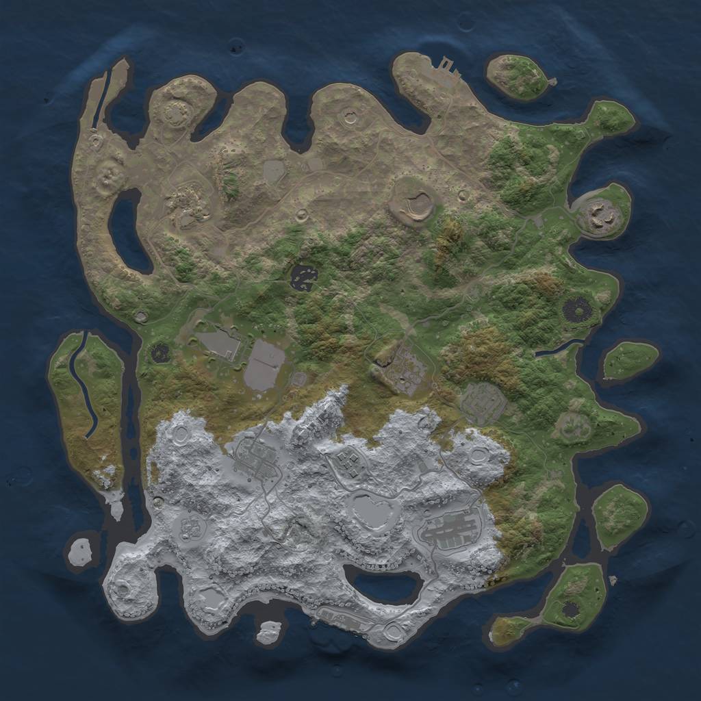 Rust Map: Procedural Map, Size: 3750, Seed: 18204015, 18 Monuments