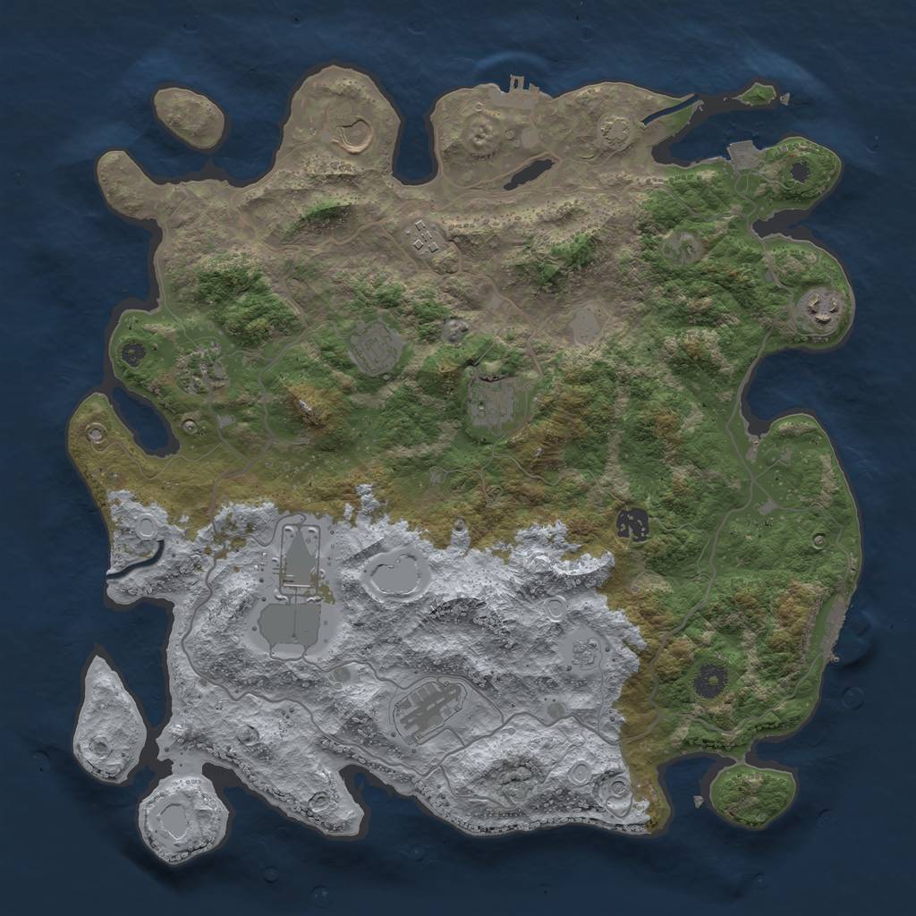 Rust Map: Procedural Map, Size: 4000, Seed: 489, 17 Monuments