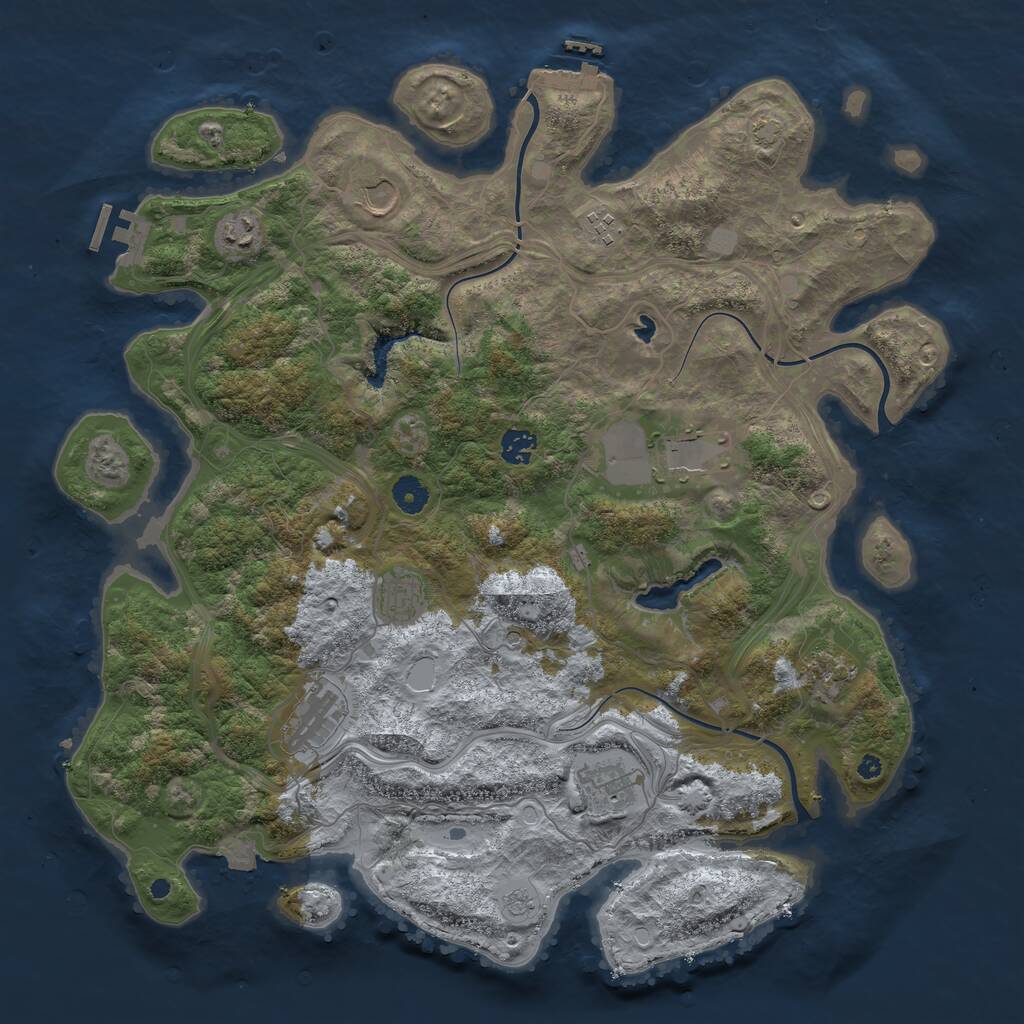 Rust Map: Procedural Map, Size: 4250, Seed: 8705426, 15 Monuments