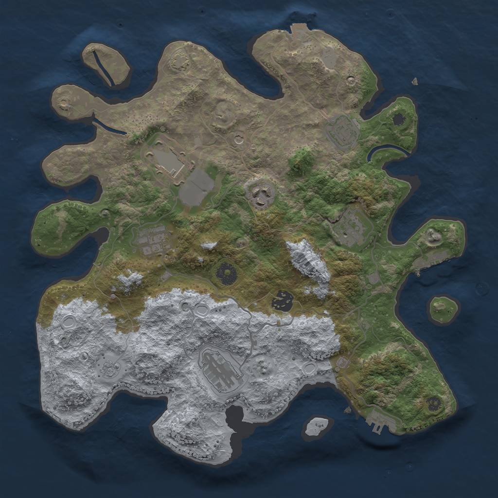 Rust Map: Procedural Map, Size: 3500, Seed: 156621321, 15 Monuments