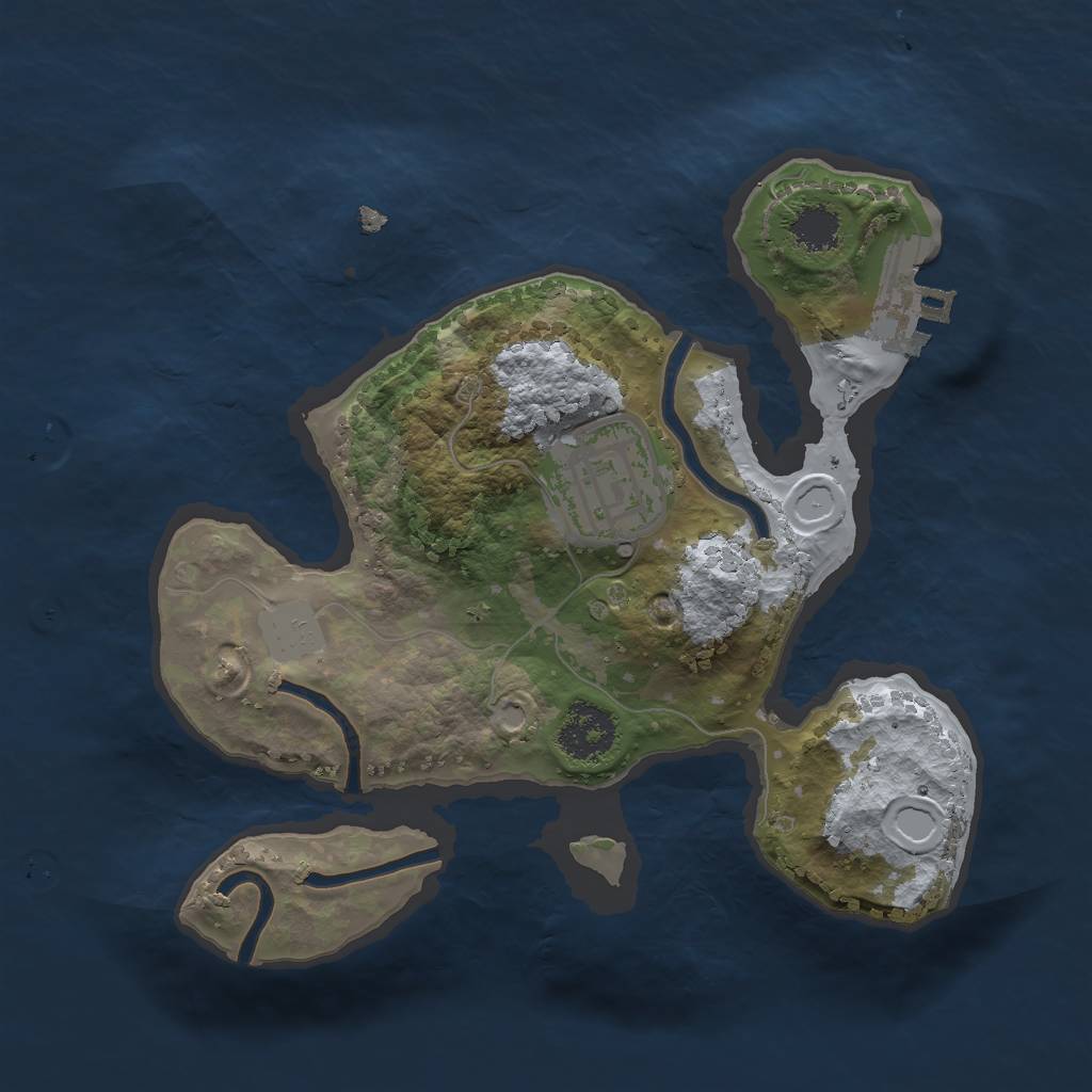 Rust Map: Procedural Map, Size: 2000, Seed: 320858181, 5 Monuments