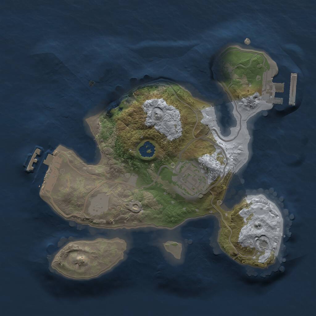 Rust Map: Procedural Map, Size: 2000, Seed: 320858181, 4 Monuments
