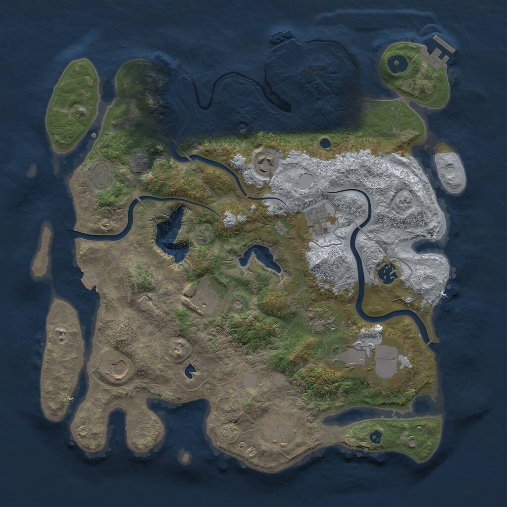 Rust Map: Procedural Map, Size: 4000, Seed: 234898, 15 Monuments