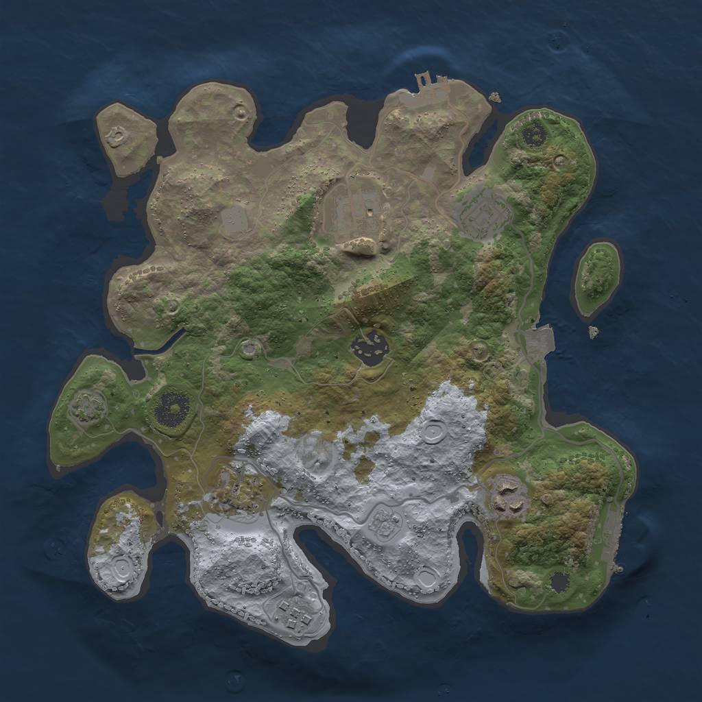 Rust Map: Procedural Map, Size: 3000, Seed: 4850237, 13 Monuments