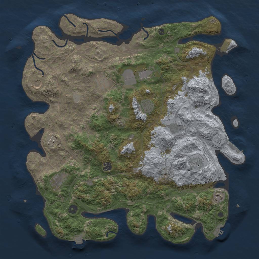 Rust Map: Procedural Map, Size: 4250, Seed: 9480, 18 Monuments