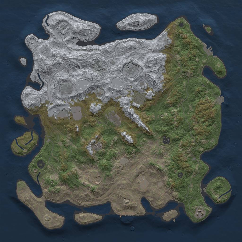 Rust Map: Procedural Map, Size: 4500, Seed: 774122674, 19 Monuments