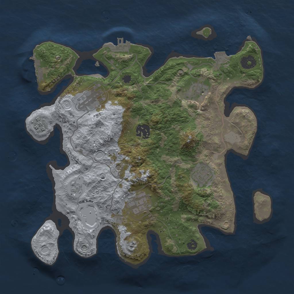 Rust Map: Procedural Map, Size: 3000, Seed: 32364, 13 Monuments