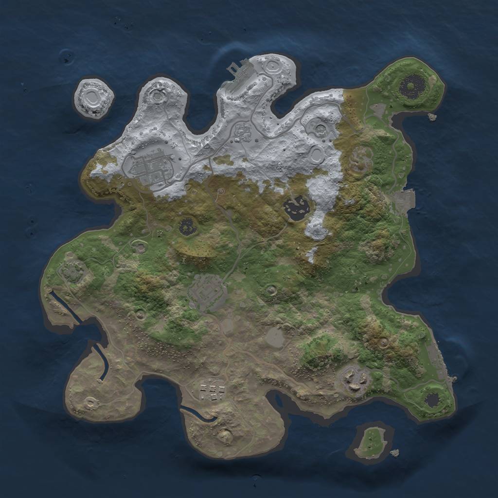 Rust Map: Procedural Map, Size: 3000, Seed: 1127021690, 13 Monuments