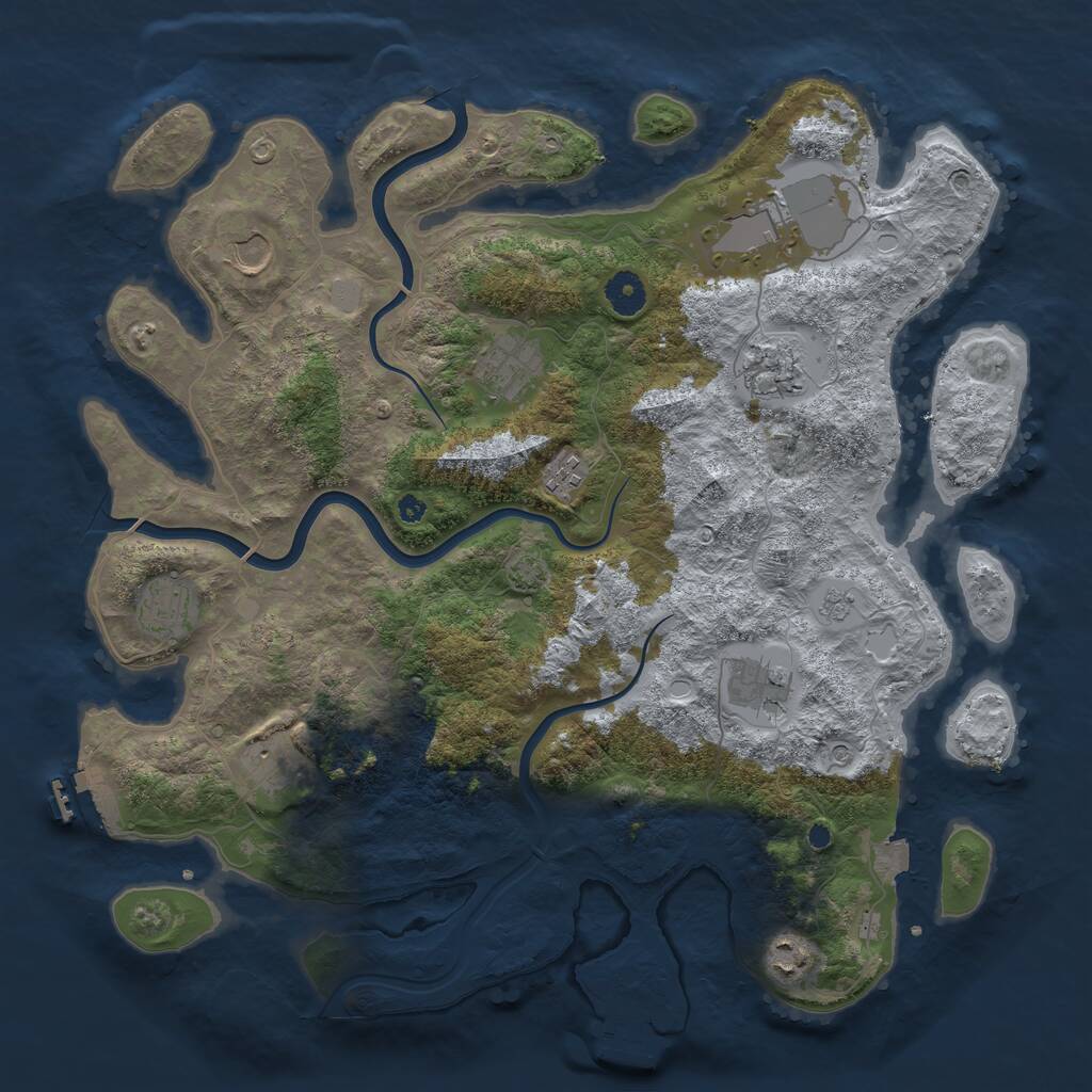 Rust Map: Procedural Map, Size: 3950, Seed: 2006135019, 15 Monuments