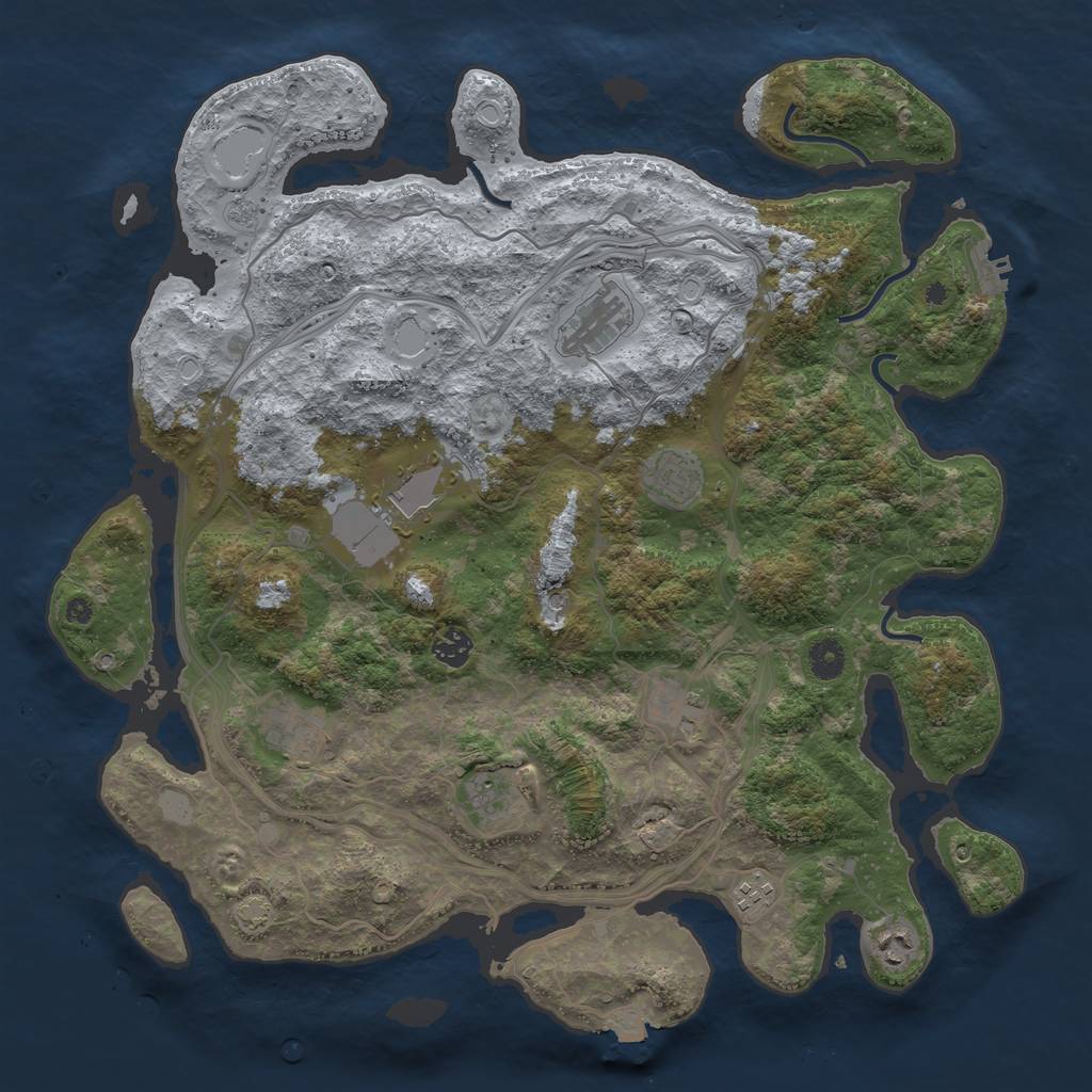 Rust Map: Procedural Map, Size: 4250, Seed: 1831296767, 16 Monuments