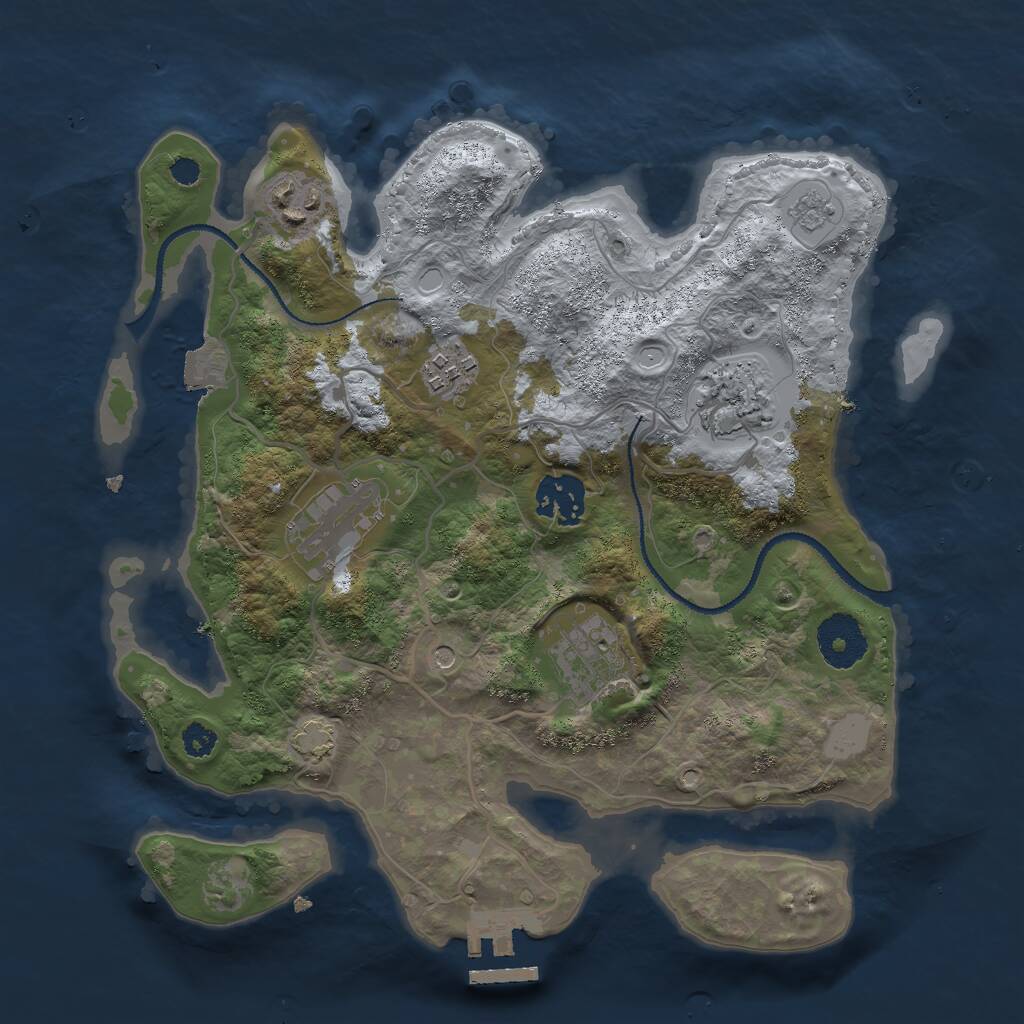 Rust Map: Procedural Map, Size: 3000, Seed: 1391948469, 11 Monuments
