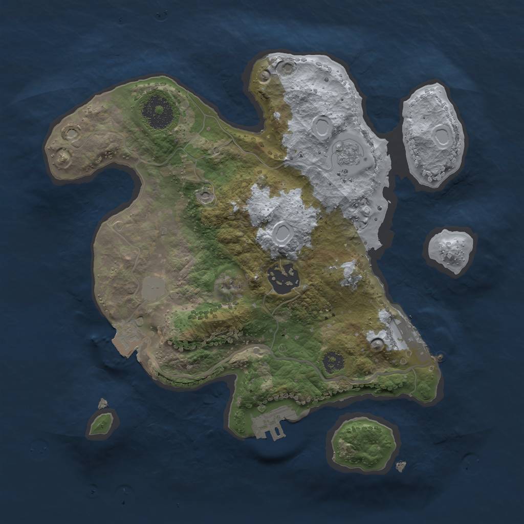 Rust Map: Procedural Map, Size: 2500, Seed: 85869443, 7 Monuments