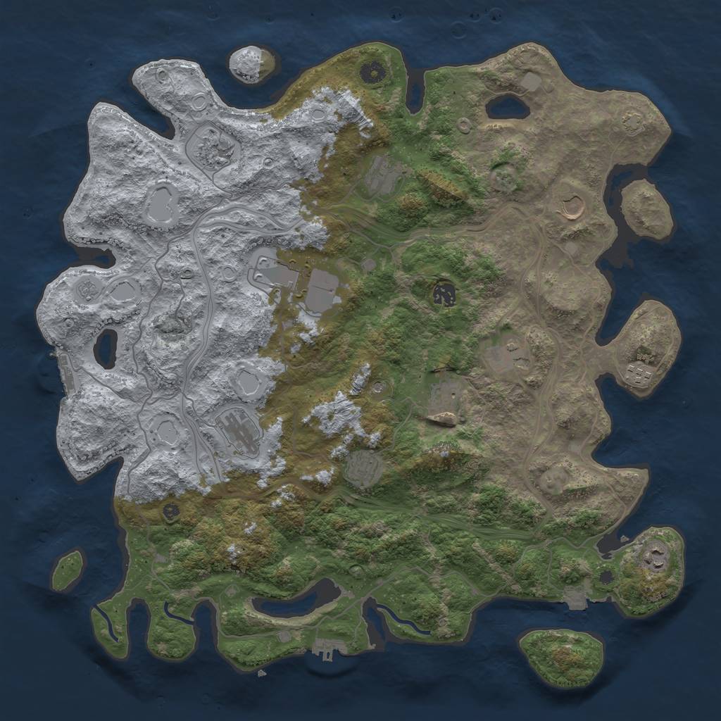 Rust Map: Procedural Map, Size: 4500, Seed: 1339264344, 19 Monuments