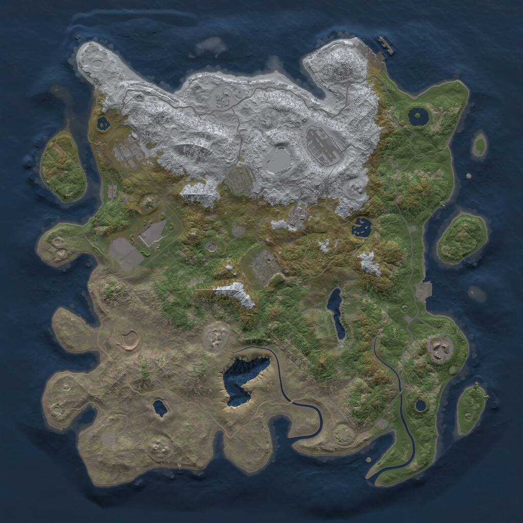 Rust Map: Procedural Map, Size: 4000, Seed: 696969969, 14 Monuments