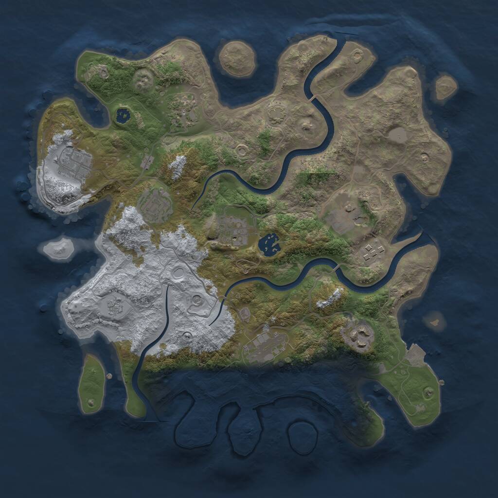 Rust Map: Procedural Map, Size: 3400, Seed: 43079833, 13 Monuments