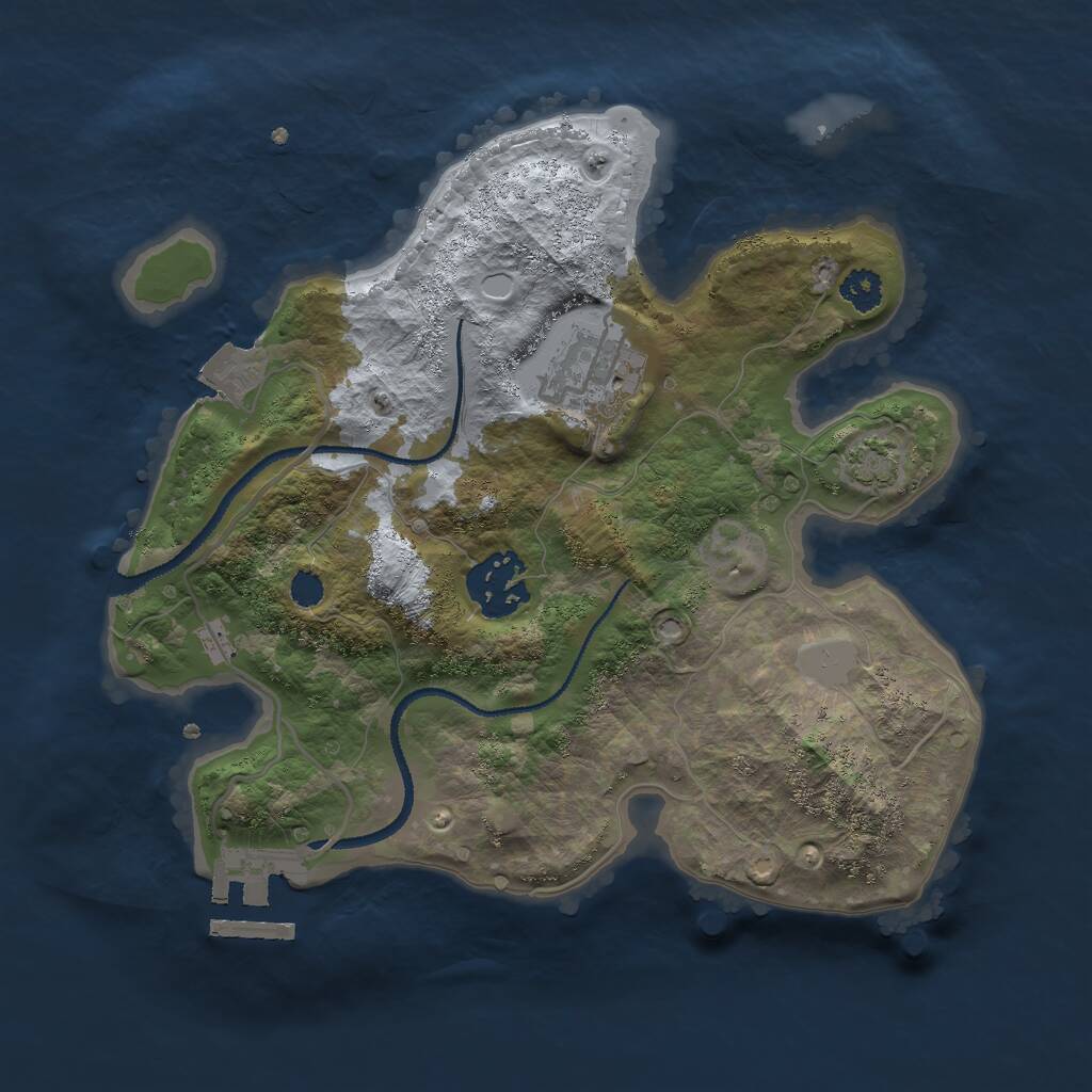 Rust Map: Procedural Map, Size: 2600, Seed: 22181516, 5 Monuments