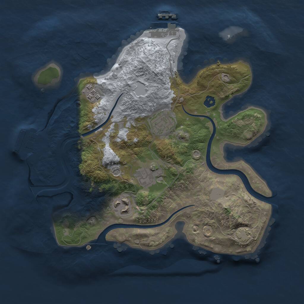 Rust Map: Procedural Map, Size: 2600, Seed: 22181516, 9 Monuments