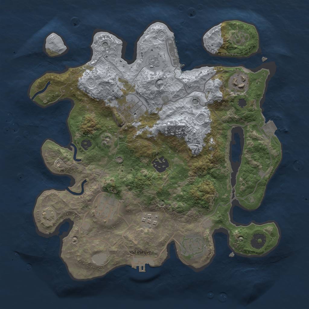 Rust Map: Procedural Map, Size: 3000, Seed: 696969969, 14 Monuments