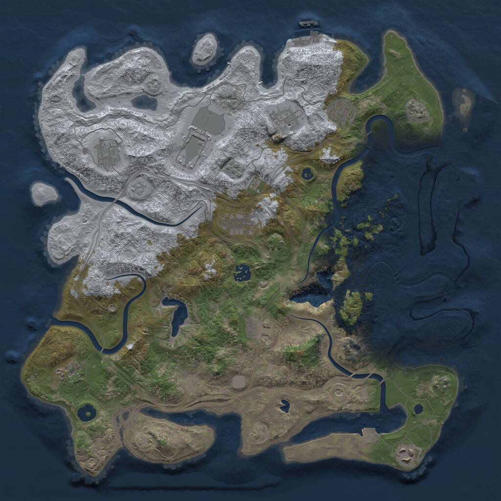 Rust Map: Procedural Map, Size: 4250, Seed: 229569723, 16 Monuments