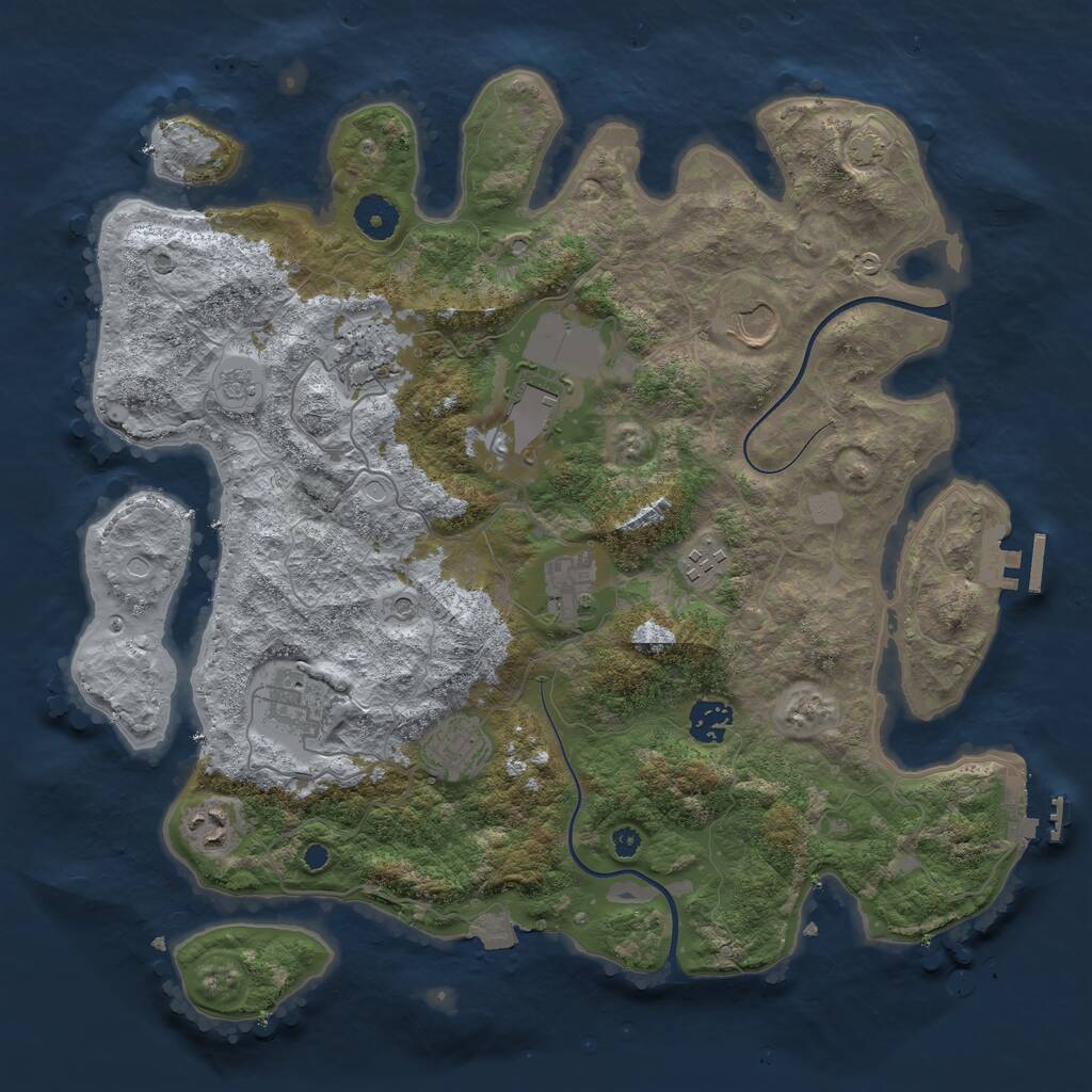 Rust Map: Procedural Map, Size: 3750, Seed: 81300121, 15 Monuments