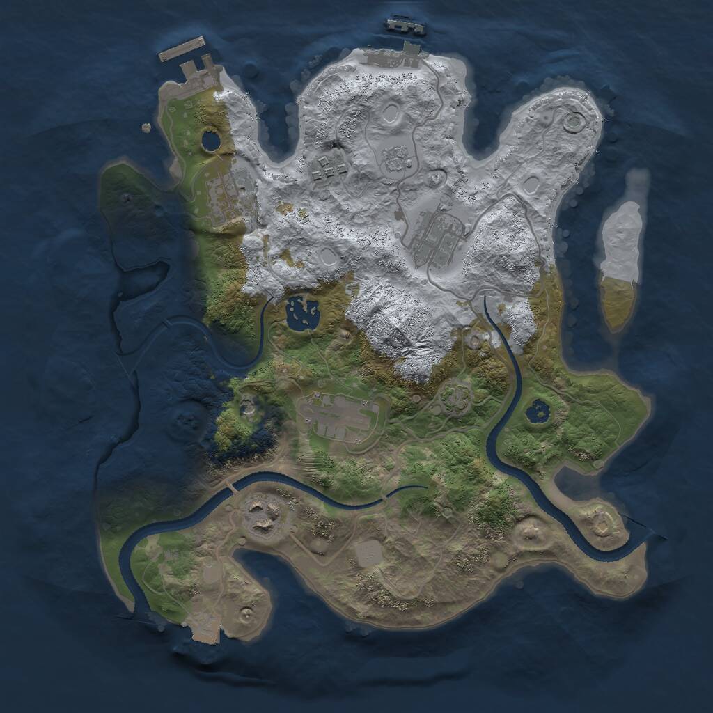 Rust Map: Procedural Map, Size: 3000, Seed: 31533991, 12 Monuments