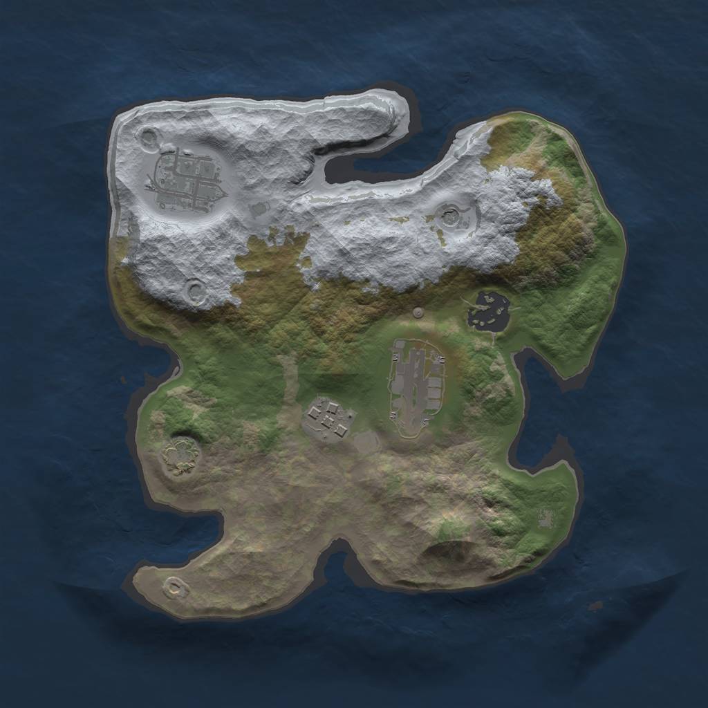 Rust Map: Barren, Size: 2500, Seed: 456115, 8 Monuments