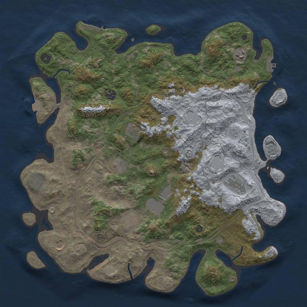 Rust Map: Procedural Map, Size: 4500, Seed: 296159056, 18 Monuments