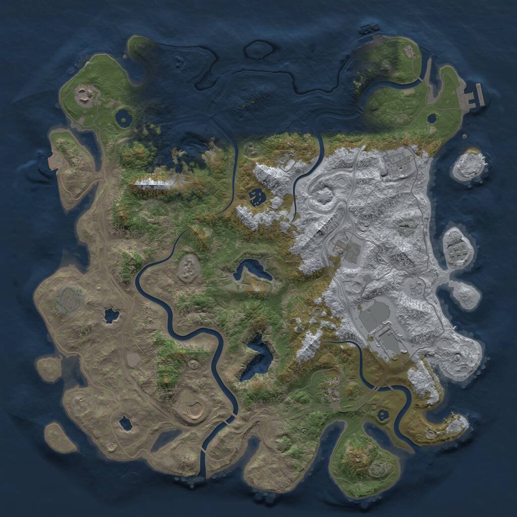 Rust Map: Procedural Map, Size: 4500, Seed: 296159056, 15 Monuments