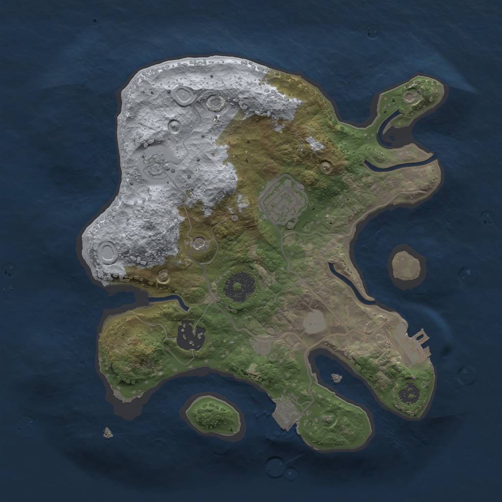 Rust Map: Procedural Map, Size: 2500, Seed: 540839255, 8 Monuments