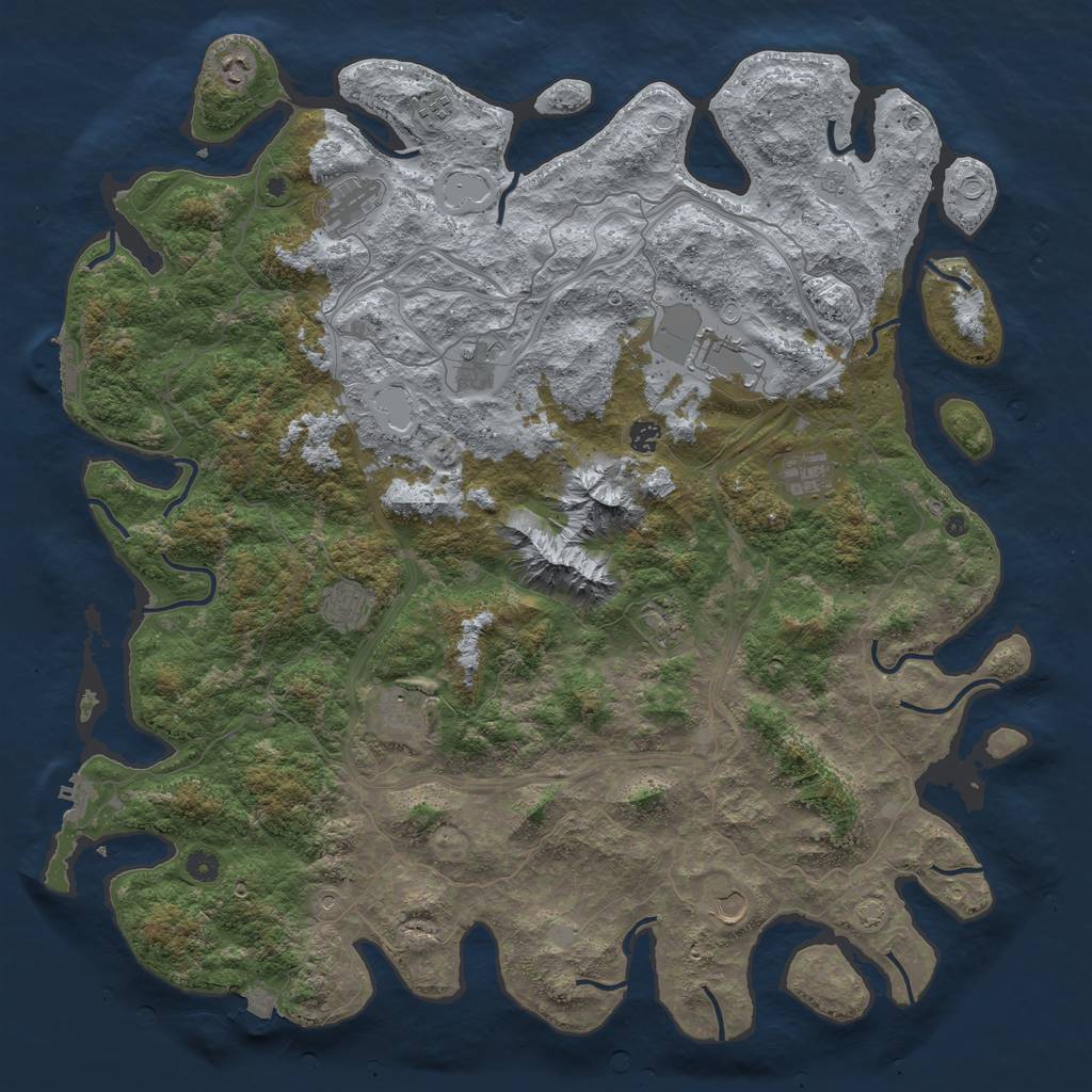 Rust Map: Procedural Map, Size: 5050, Seed: 5760983, 19 Monuments